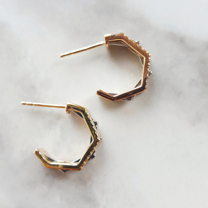 Gems One Tri-Gold Diamond Hoops