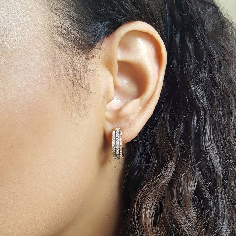 Gems One Tri-Gold Diamond Hoops
