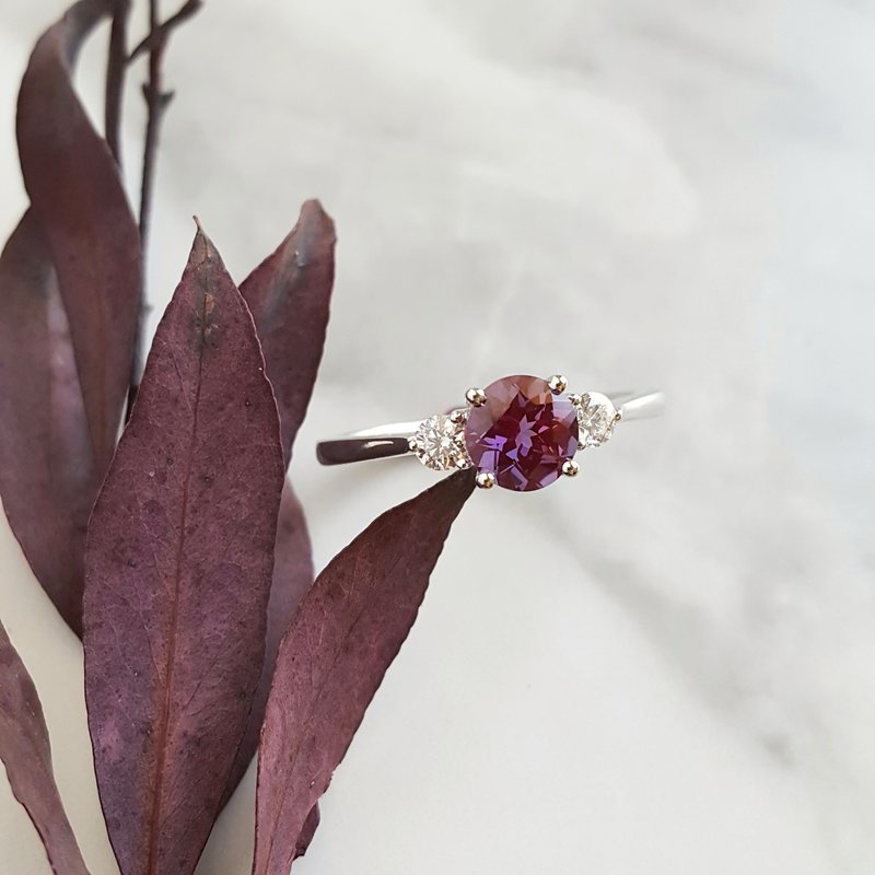 Sami Fine Jewelry Alexandrite 3 Stone Ring