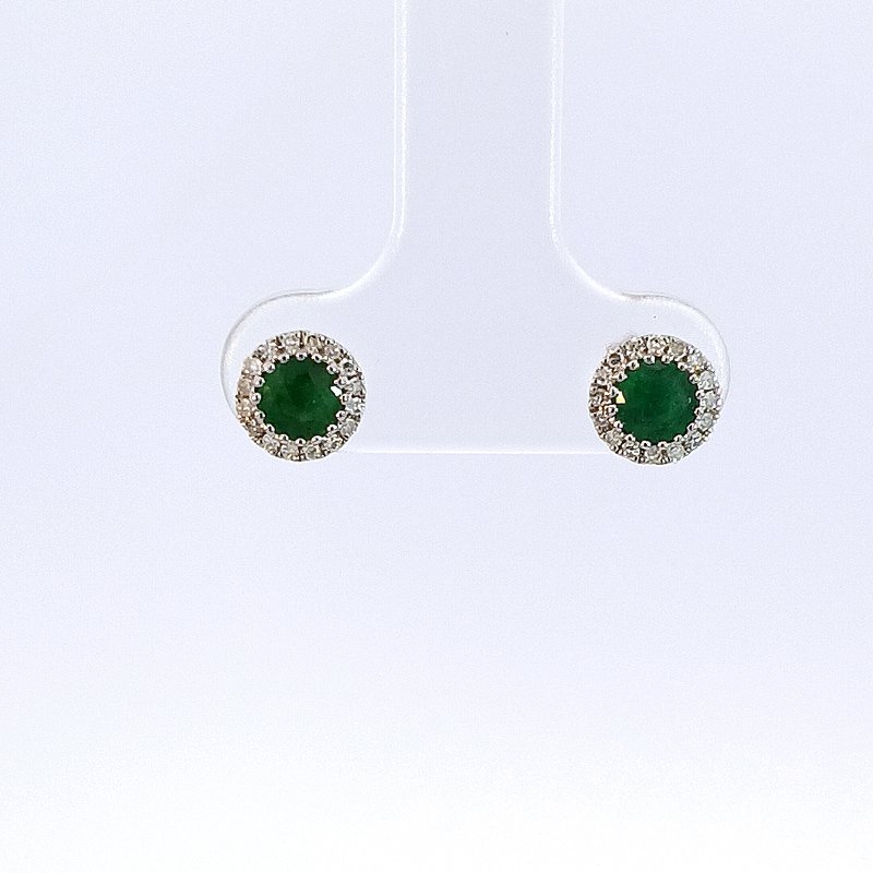 Sami Fine Jewelry White Gold Emerald Studs