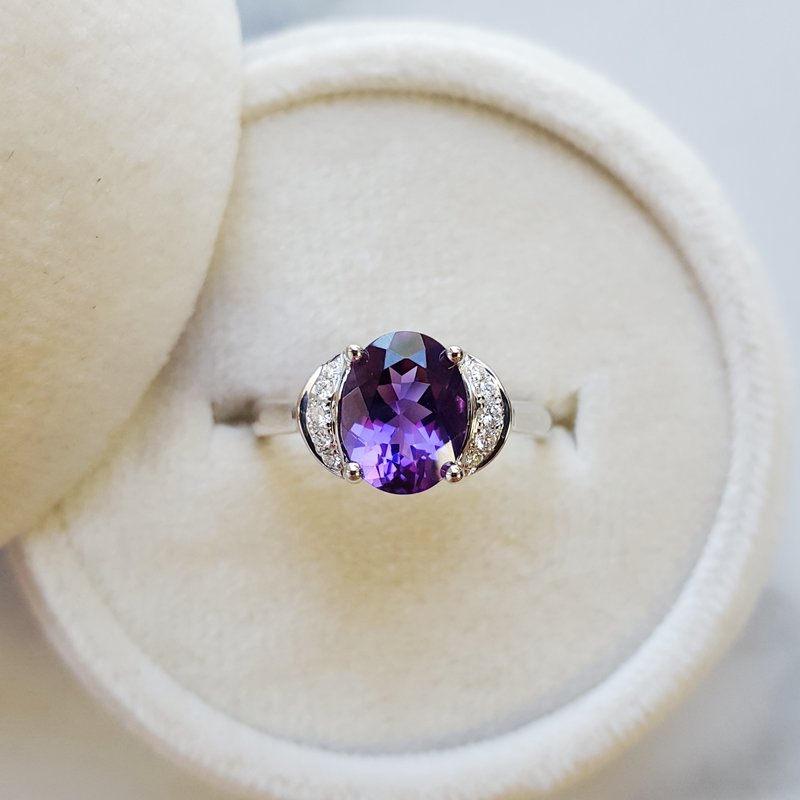 Arizona Amethyst Gold Jewelry Crescent Moon Halo Ring