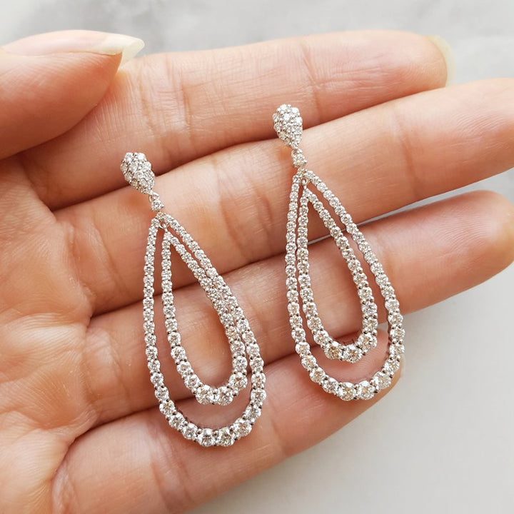 Sami Fine Jewelry Double Diamond Drop Earrings