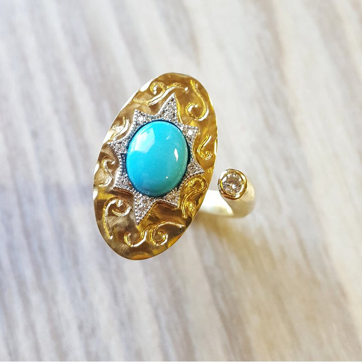 Luxury by Rene Hernandez Open Turquoise Ring