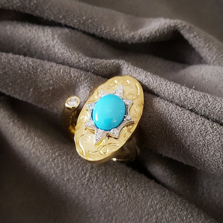 Luxury by Rene Hernandez Open Turquoise Ring