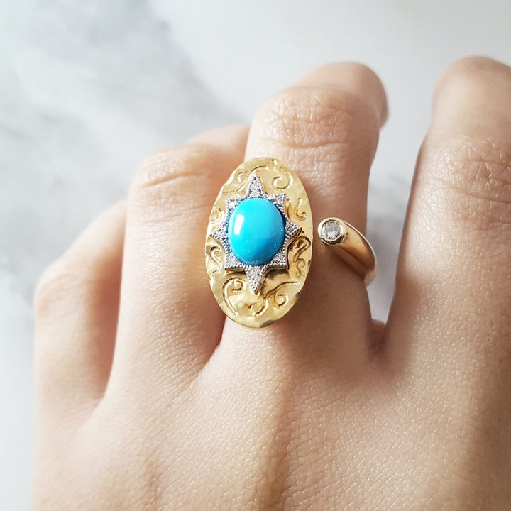 Luxury by Rene Hernandez Open Turquoise Ring