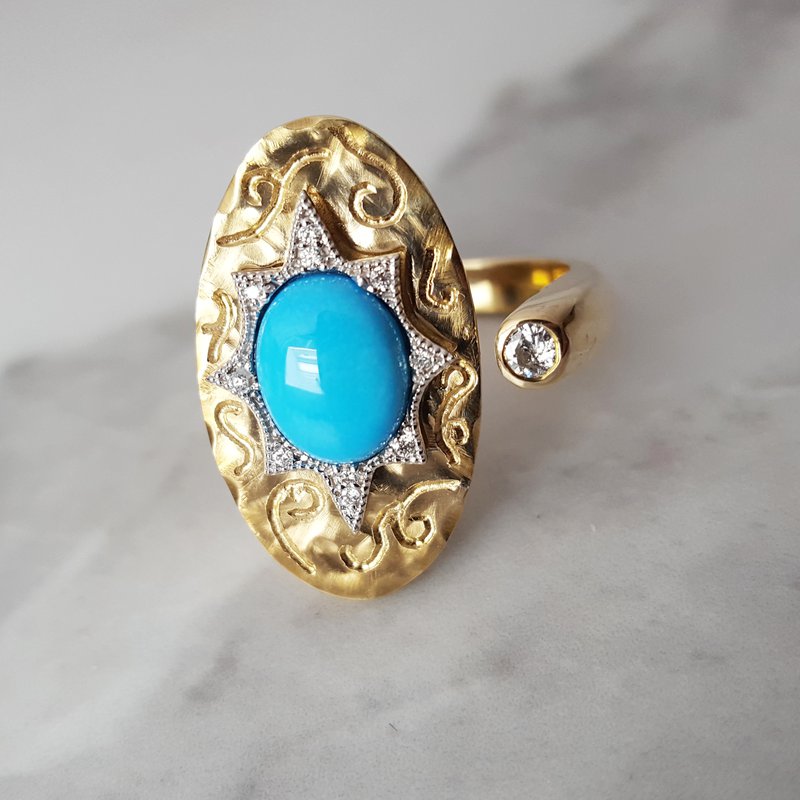 Luxury by Rene Hernandez Open Turquoise Ring