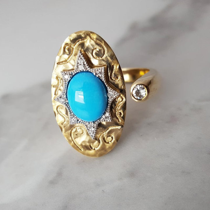 Luxury by Rene Hernandez Open Turquoise Ring