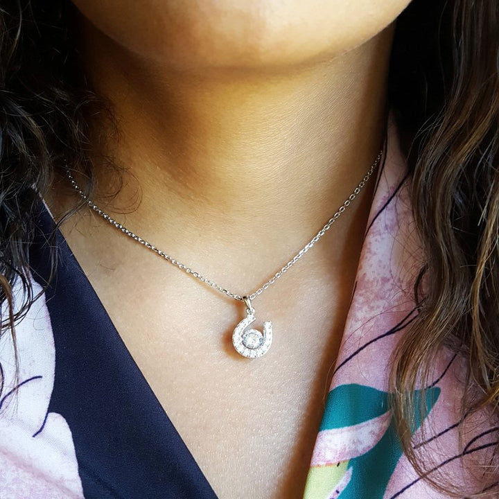 Gems One Sparkle Horseshoe Pendant