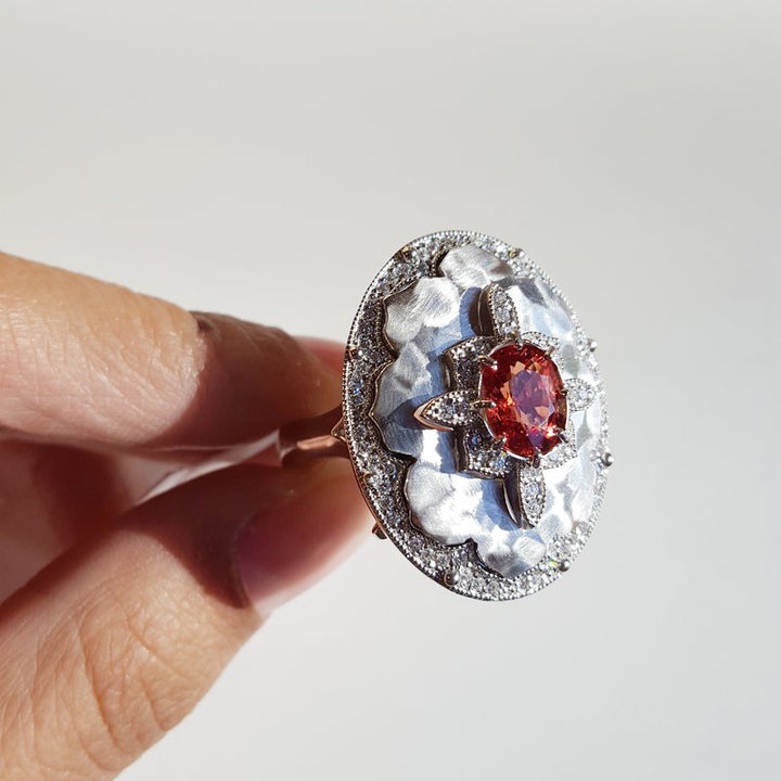 Luxury by Rene Hernandez Orange Spinel Ring