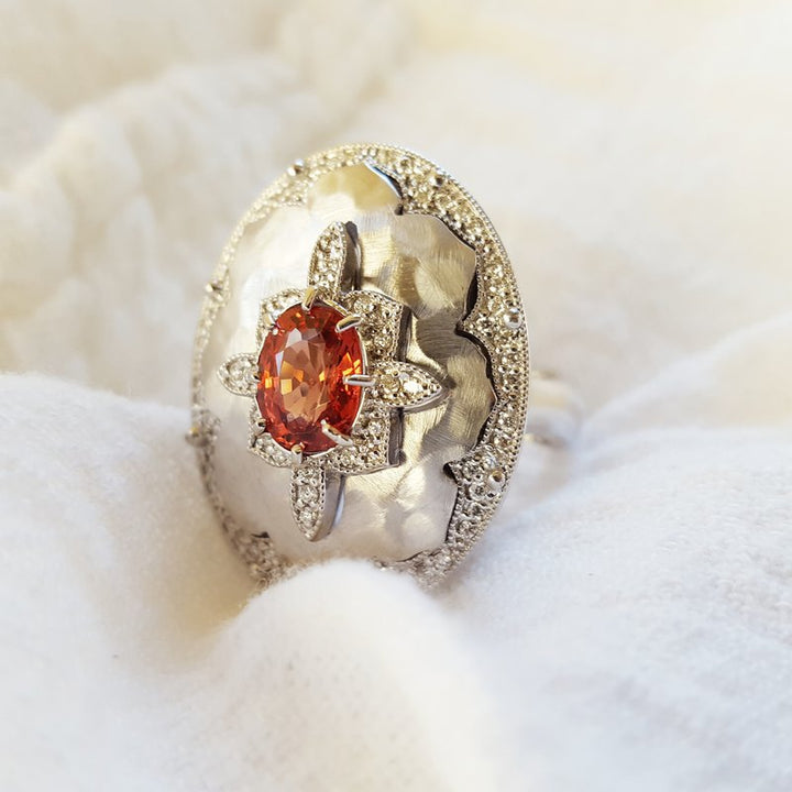 Luxury by Rene Hernandez Orange Spinel Ring