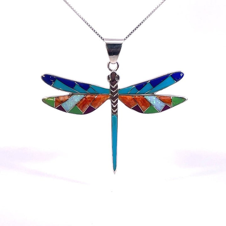 Arizona Turquoise and Inlaid Jewelry Arizona Turquoise and Inlay Dragonfly Pendant
