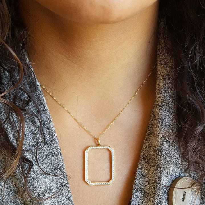 Doves by Doron Paloma Picture Frame Diamond Pendant