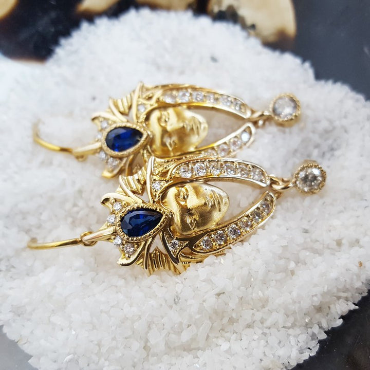 Luxury by Rene Hernandez Egyptian Goddess Face Earrings 161379