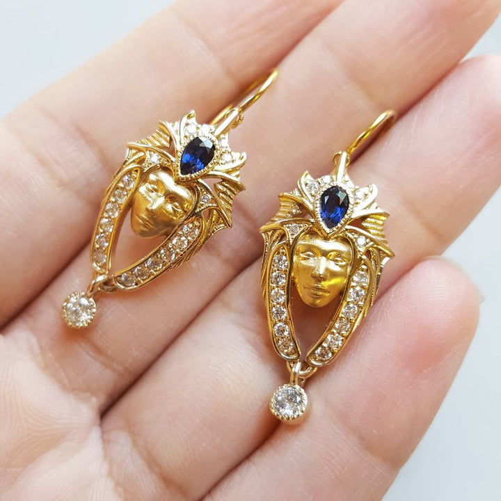Luxury by Rene Hernandez Egyptian Goddess Face Earrings