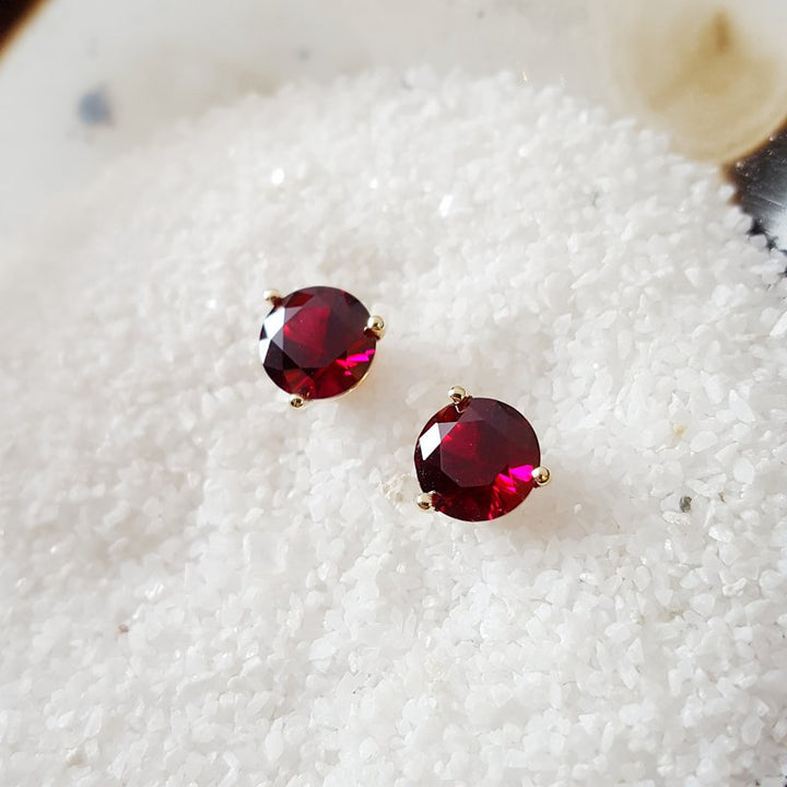 Arizona Anthill Garnet Gold Jewelry Garnet Martini Stud Earrings
