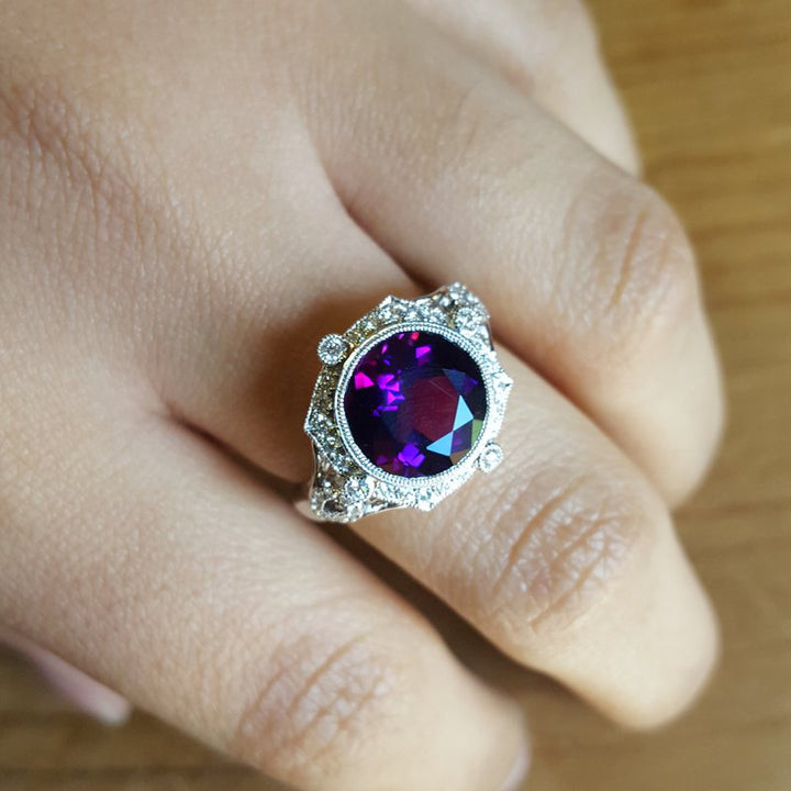 Arizona Amethyst Gold Jewelry Vintage Compass Rose Amethyst Ring