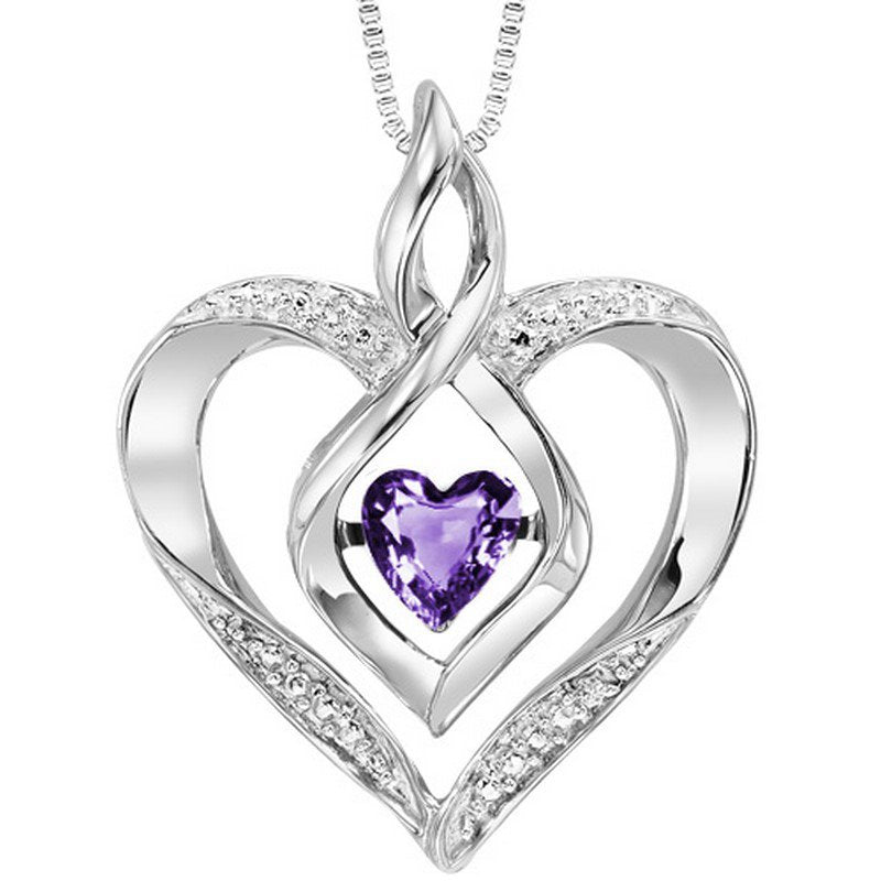  Gems One Synthetic Amethyst Heart Infinity Symbol ROL Rhythm Of Love Pendant In Sterling Silver ROL1165M - Sami Fine Jewelry