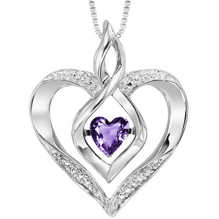  Gems One Synthetic Amethyst Heart Infinity Symbol ROL Rhythm Of Love Pendant In Sterling Silver ROL1165M - Sami Fine Jewelry
