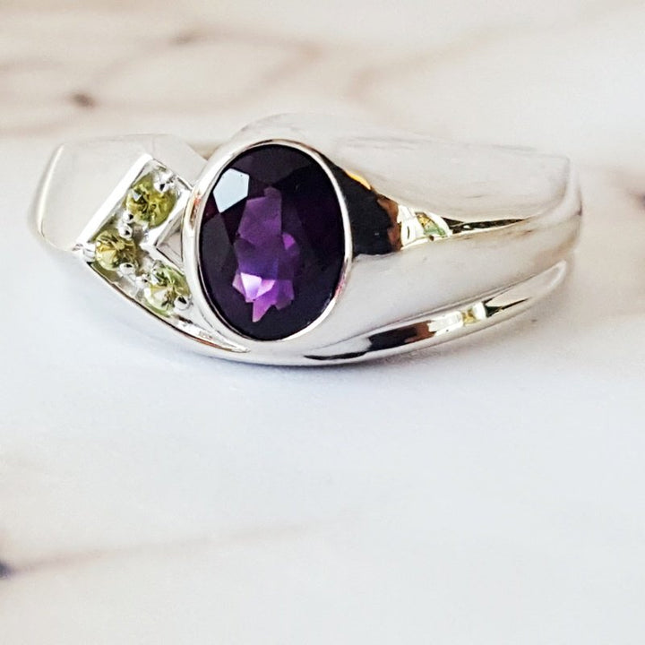 Arizona Amethyst Silver Jewelry Men's Arizona Bezel Ring 362824
