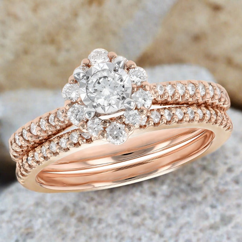 Allison Kaufman 14KT Gold Two-Piece Wedding Set – Sami Fine Jewelry