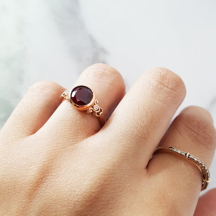  Arizona Anthill Garnet Gold Jewelry Vintage Inspired Garnet Ring 380375 - Sami Fine Jewelry