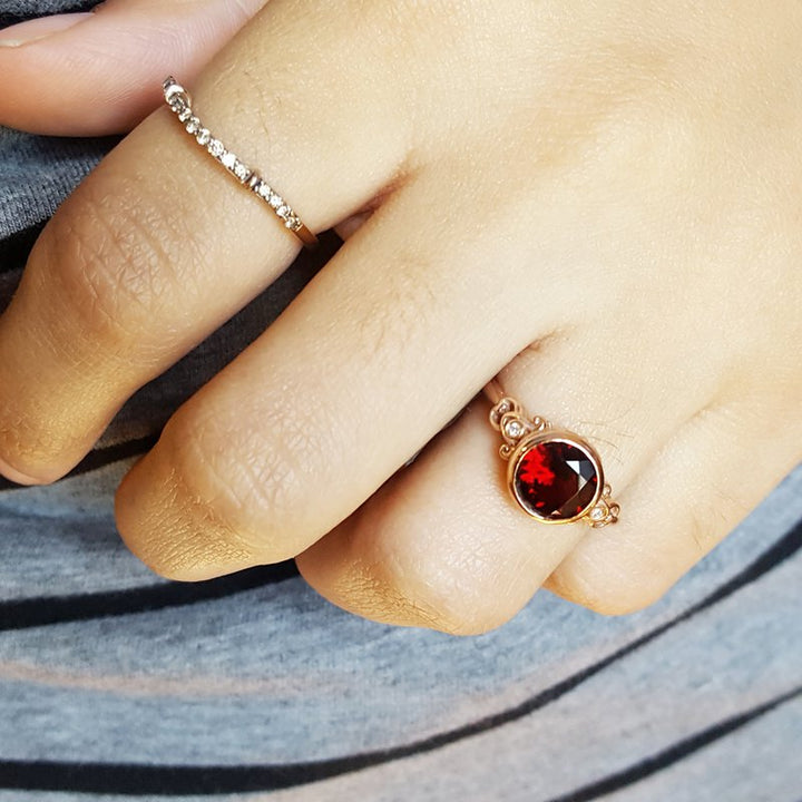 Arizona Anthill Garnet Gold Jewelry Vintage Inspired Garnet Ring