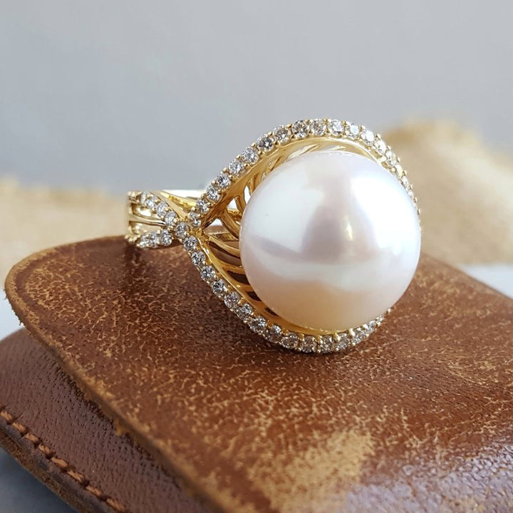 Sami Fine Jewelry Pearl Open Halo Ring