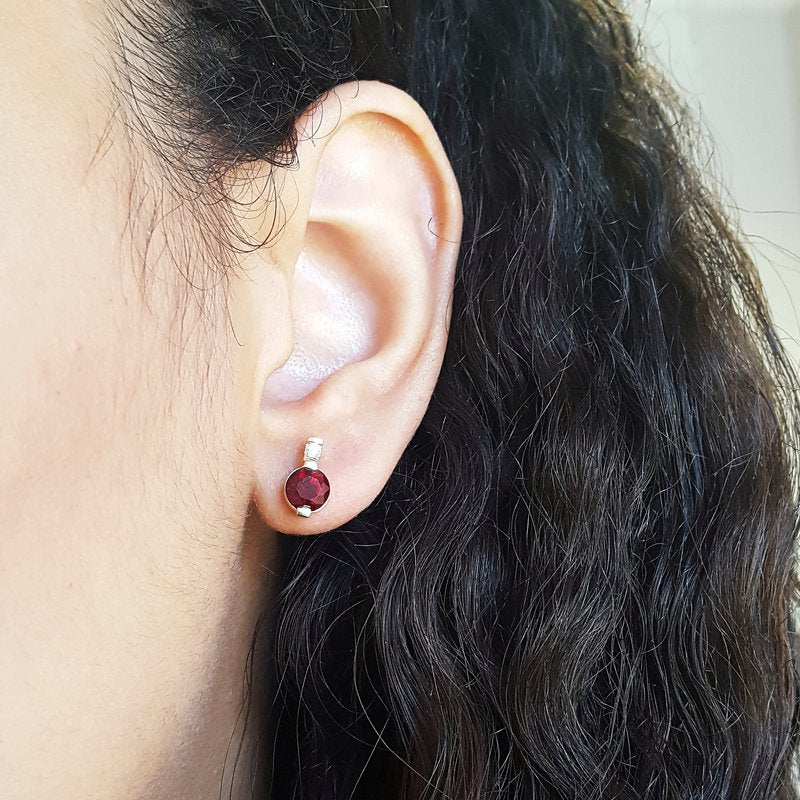Arizona Anthill Garnet Gold Jewelry Bar Studs
