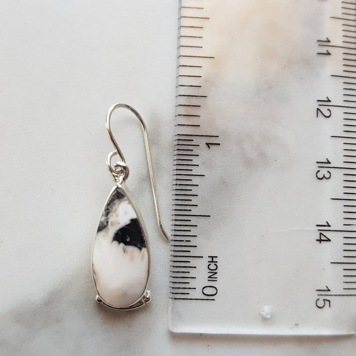 Arizona Turquoise and Inlaid Jewelry White Buffalo Turquoise Teardrop Earrings