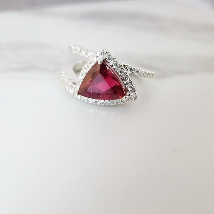  Luxury by Rene Hernandez Modern Rubellite Ring 050446 - Sami Fine Jewelry