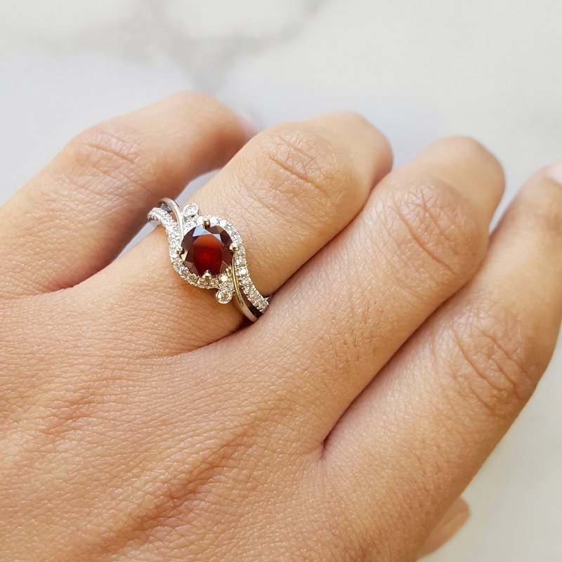 Arizona Anthill Garnet Gold Jewelry Garnet Swirl Ring 380432