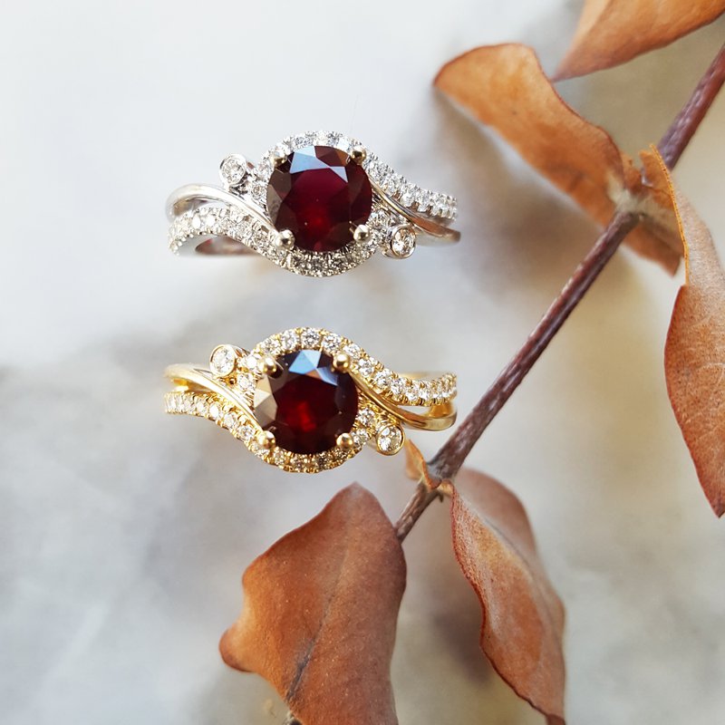 Arizona Anthill Garnet Gold Jewelry Garnet Swirl Ring