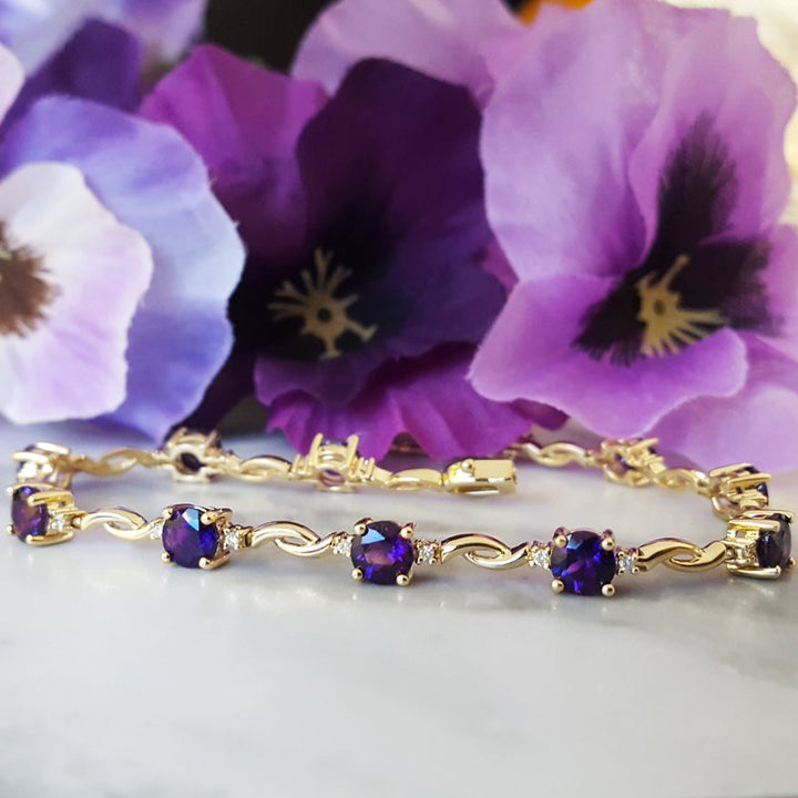 Delicate Amethyst Tennis Bracelet