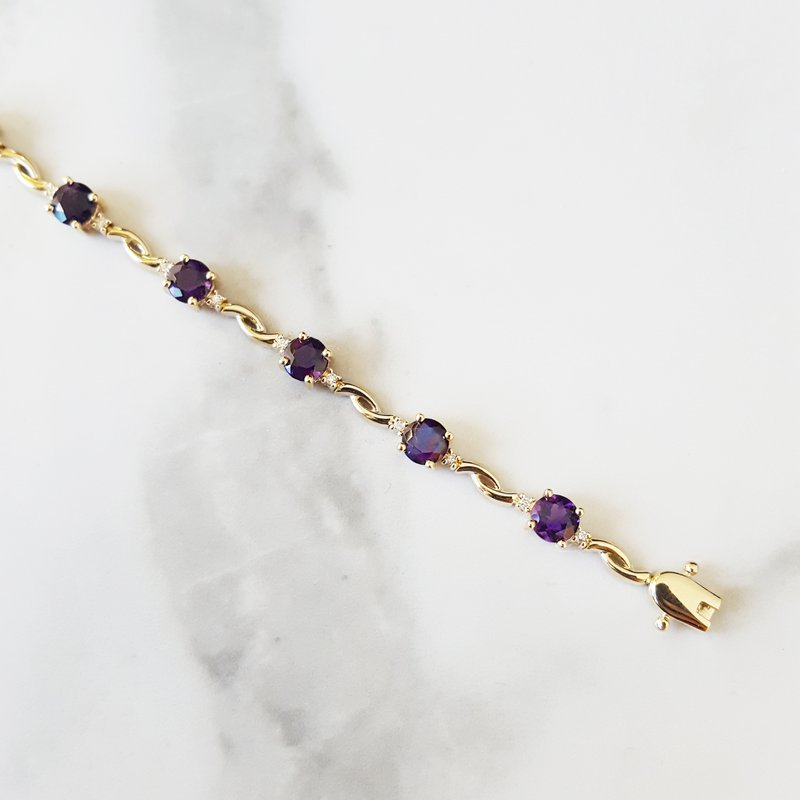 Delicate Amethyst Tennis Bracelet