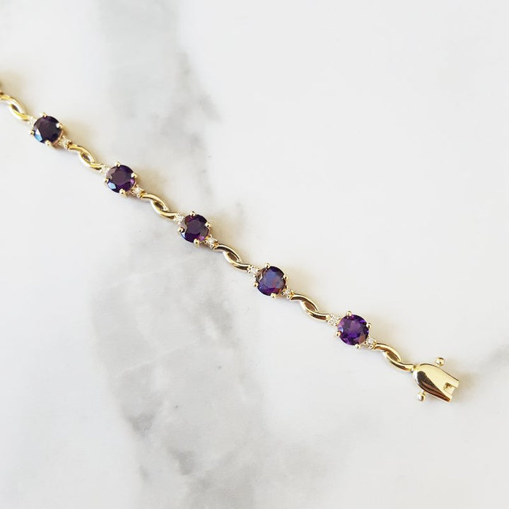 Delicate Amethyst Tennis Bracelet