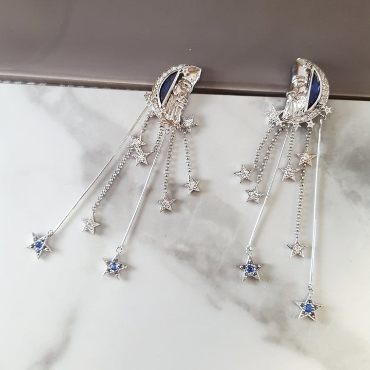 Luxury by Rene Hernandez Moon and Stars Dramatic Earrings 161339