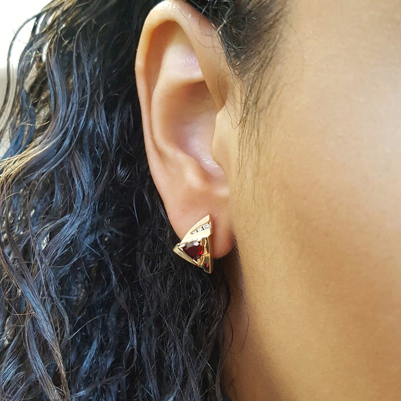 Arizona Anthill Garnet Gold Jewelry Arizona Anthill Garnet Triangle Earrings