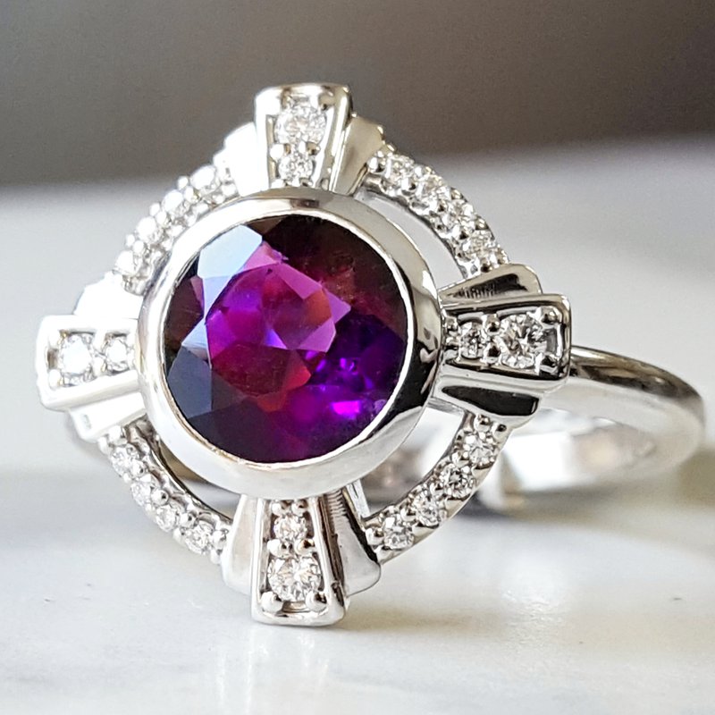 Arizona Amethyst Gold Jewelry Amethyst Compass Ring