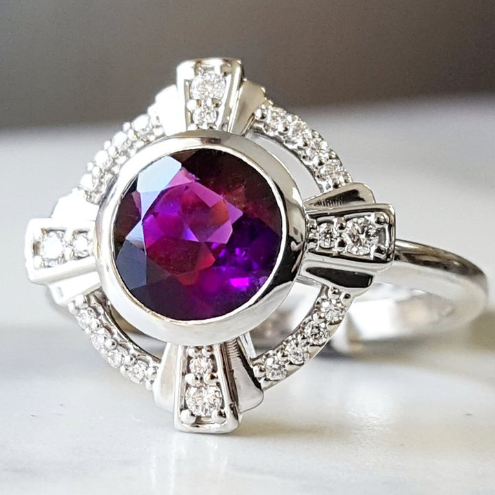 Arizona Amethyst Gold Jewelry Amethyst Compass Ring