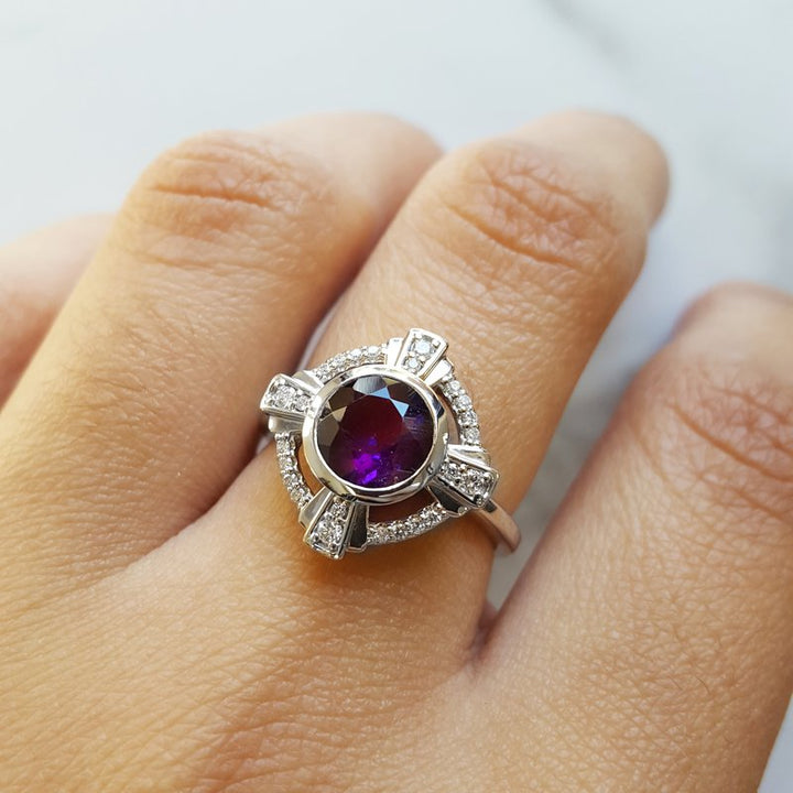 Arizona Amethyst Gold Jewelry Amethyst Compass Ring