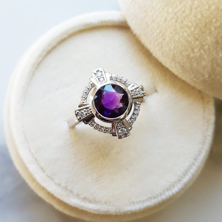 Arizona Amethyst Gold Jewelry Amethyst Compass Ring