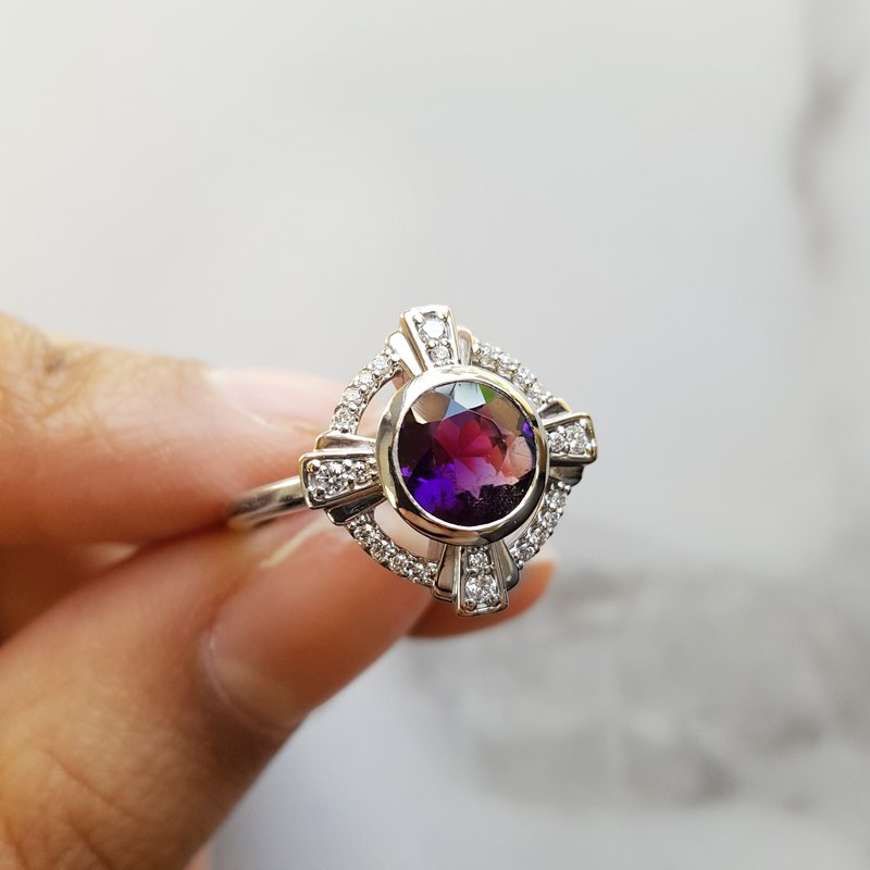Arizona Amethyst Gold Jewelry Amethyst Compass Ring