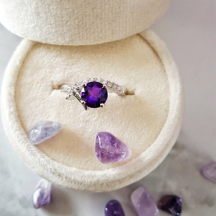  Arizona Amethyst Gold Jewelry Caress Ring 362917