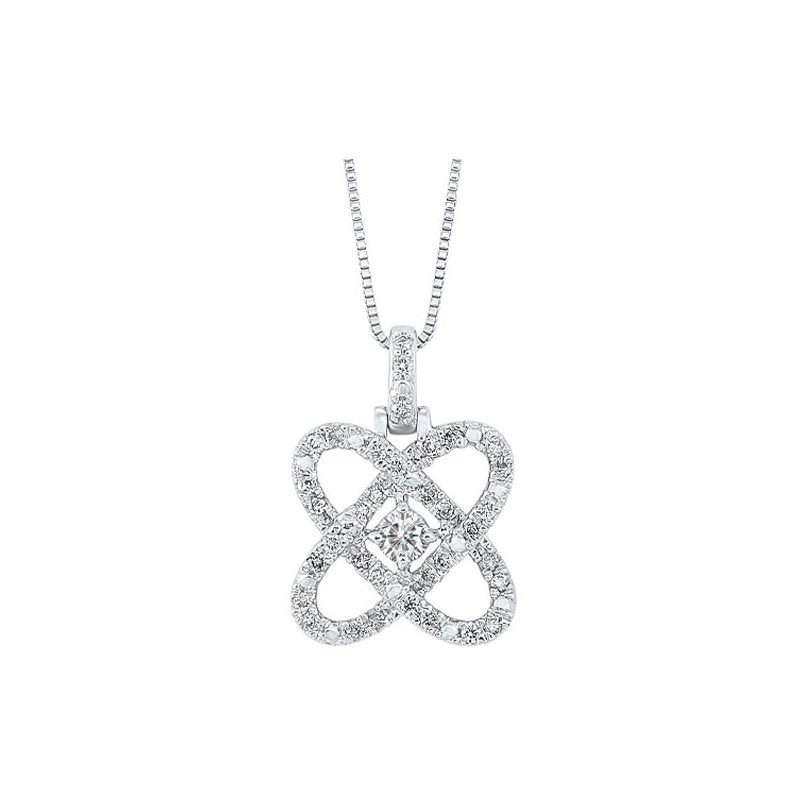 Gems One Diamond Infinity Love Heart Knot Pendant Necklace In 14k White Gold (1/2ctw)