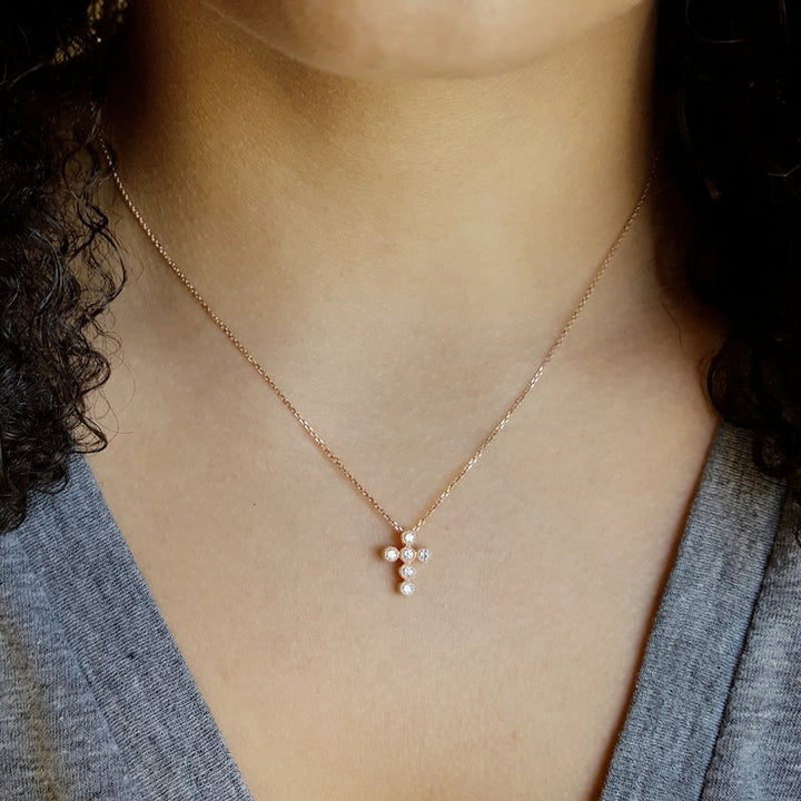Sami Fine Jewelry Bezel Cross Necklace