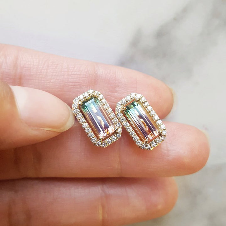 Sami Fine Jewelry Watermelon Tourmaline Earrings