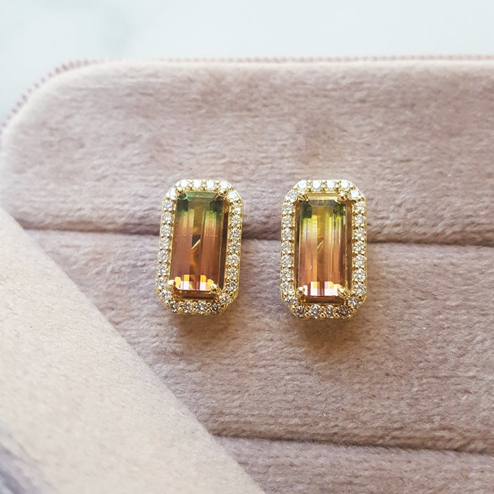 Sami Fine Jewelry Watermelon Tourmaline Earrings