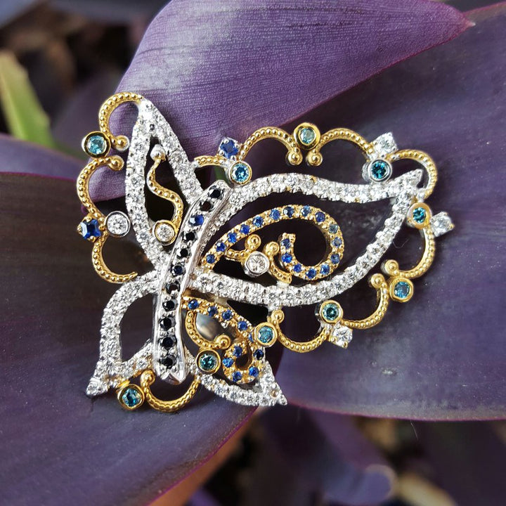 Luxury by Rene Hernandez Abstract Butterfly Diamond Ring
