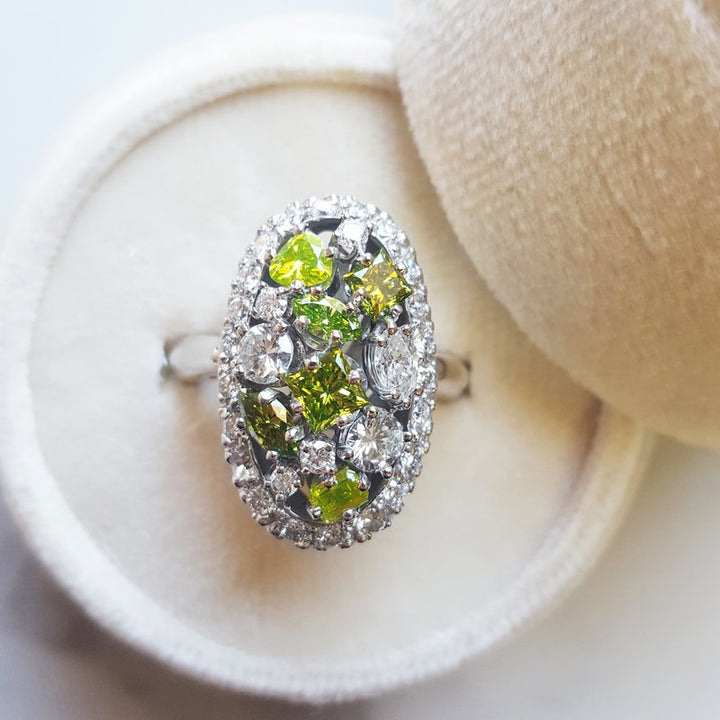  Luxury by Rene Hernandez Diamond Cluster Statement Ring 010599 - Sami Fine Jewelry