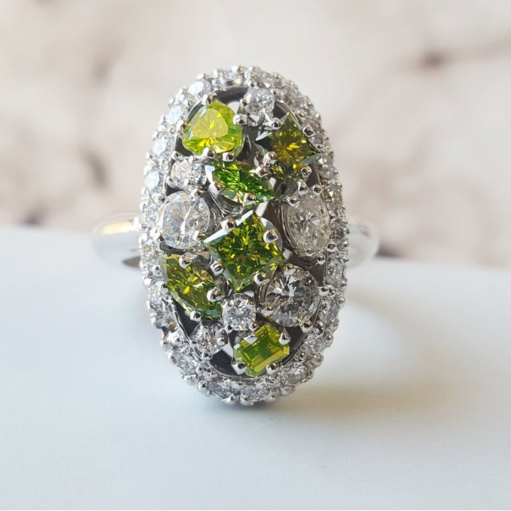Luxury by Rene Hernandez Diamond Cluster Statement Ring